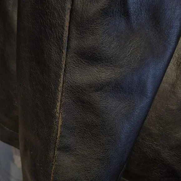 Toxic Hazard Brown Distressed Moto Jacket Size L - Picture 9 of 12